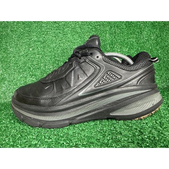 Hoka One One Mens Bondi LTR Wide Running Shoes Sneakers Size 10 2E Black Leather main image 7